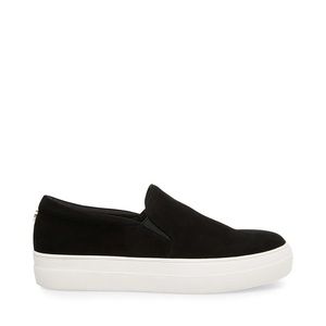 STEVE MADDEN Gills Black Suede Platform Slip-On Sneaker